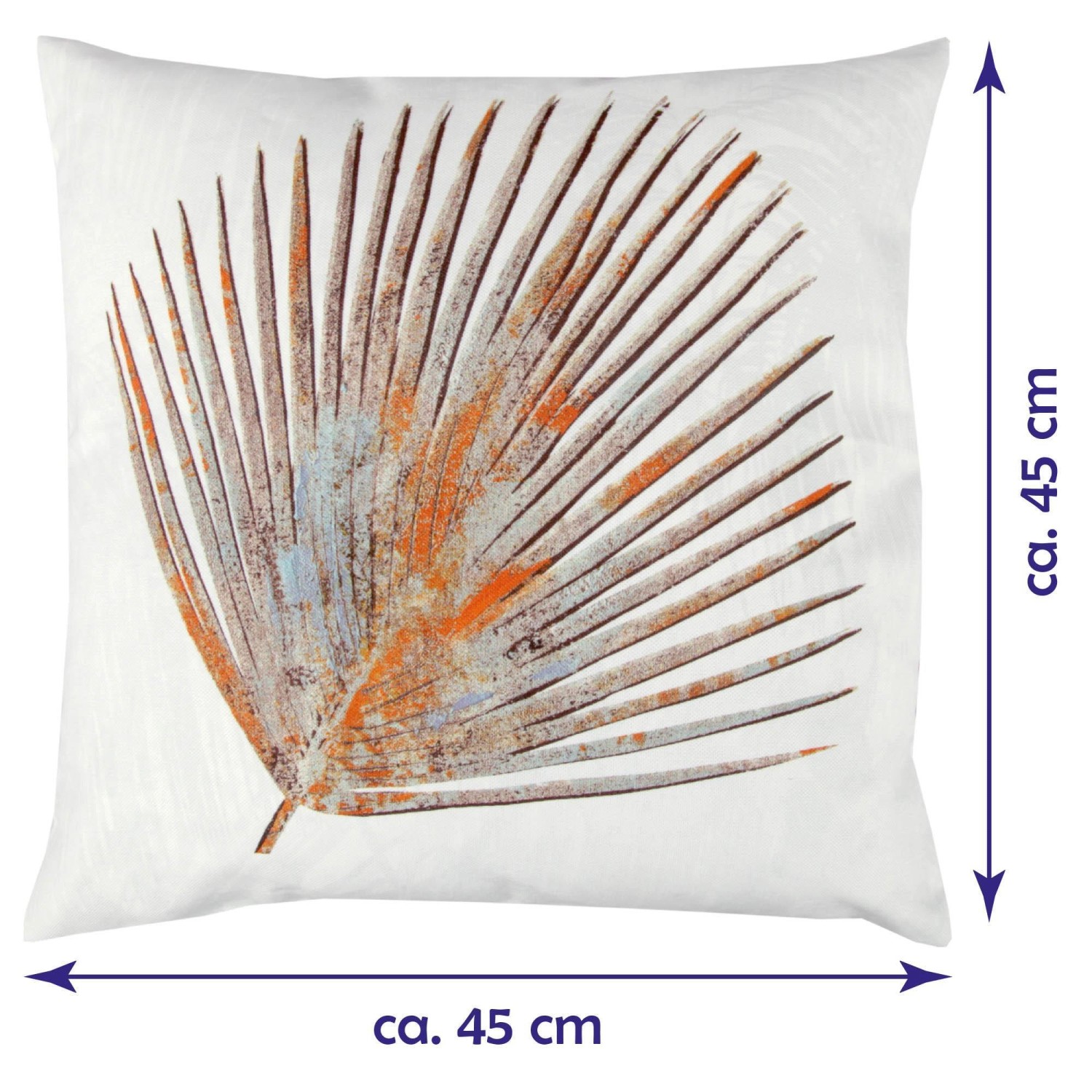 Bestlivings Kissenhülle 45x45 cm mit Palmen Print in Ziegelrot für Dekokissen und Gartenstuhlauflagen.