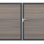 GroJa Solid Steckzaun Tor, 2-flügelig, Bi-Color co-extrudiert, mit Rahmen und Beschlagset.