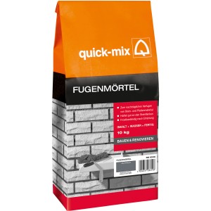Quick-Mix Fugenmörtel Anthrazit, 10 kg Sack. Geeignet für Klinker und Stein.