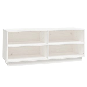 vidaXL Schuhregal Weiß 110x34x45 cm Massivholz Kiefer 813541