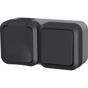 AquaPro Schalterkombination für Außen, Aufputz, IP55, Anthrazit