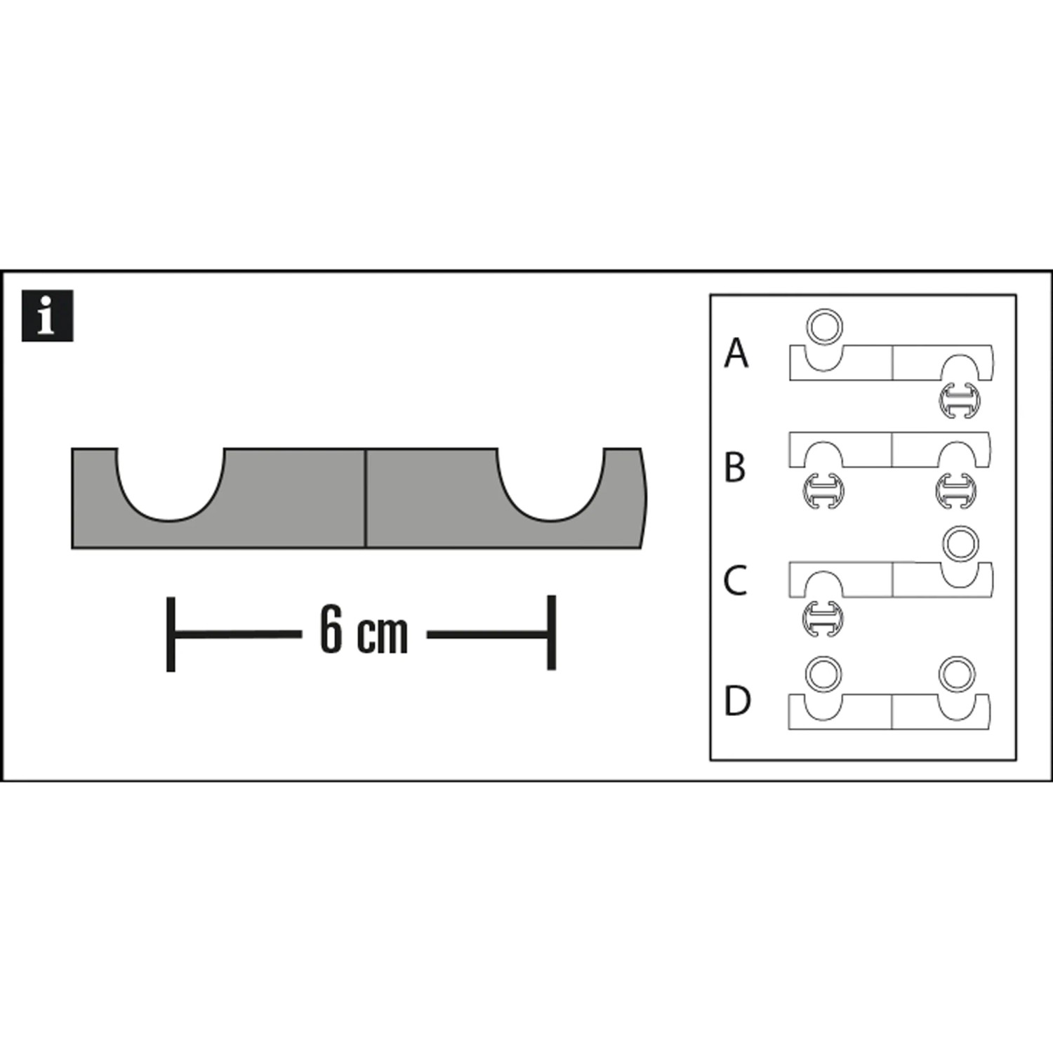 Gardinia Chicago Adapter, weiß, 5,5 cm, für Deckenträger und Stilgarnituren. Montageanleitung.