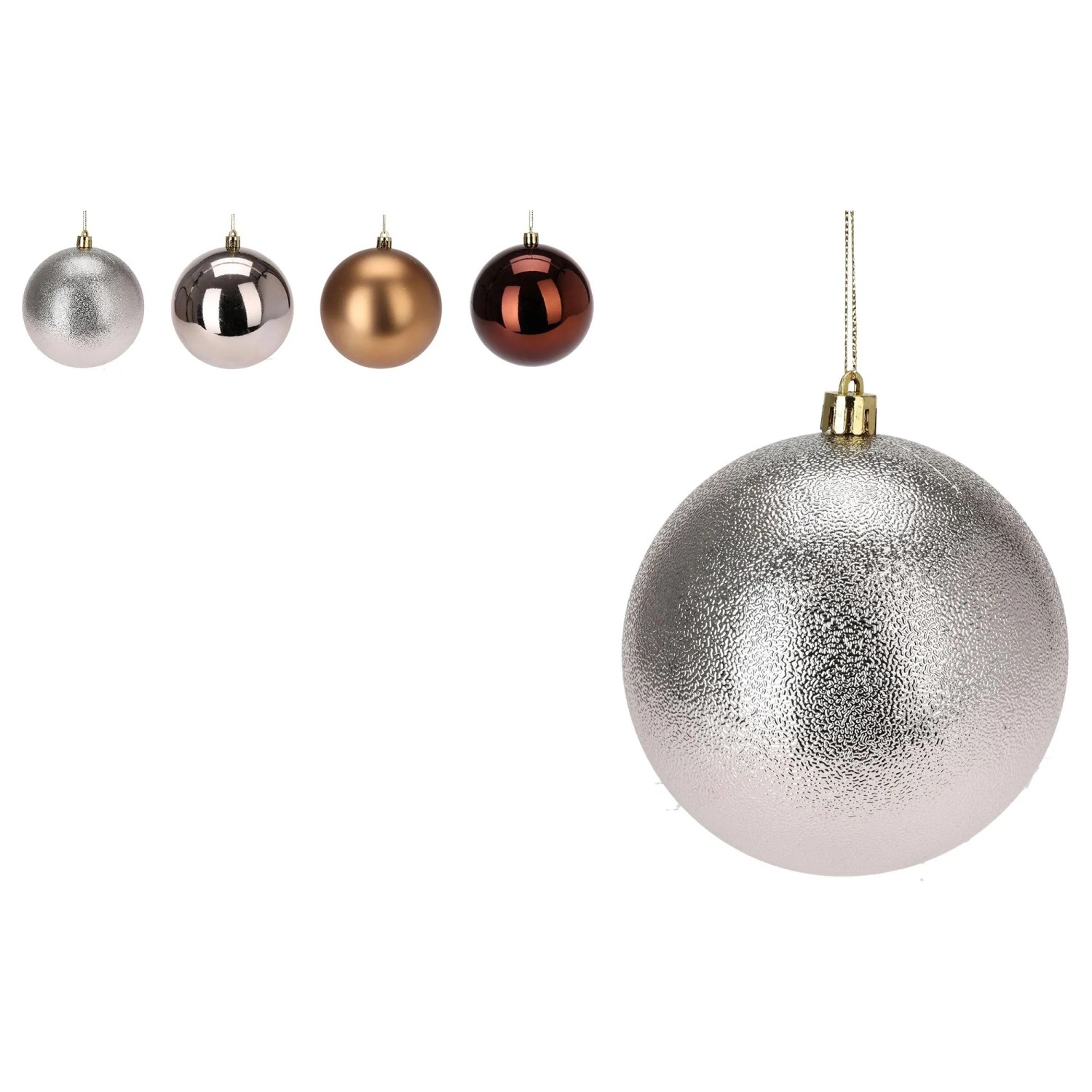 Weihnachtskugel 10 cm Mehrfarbig 4-fach Sortiert