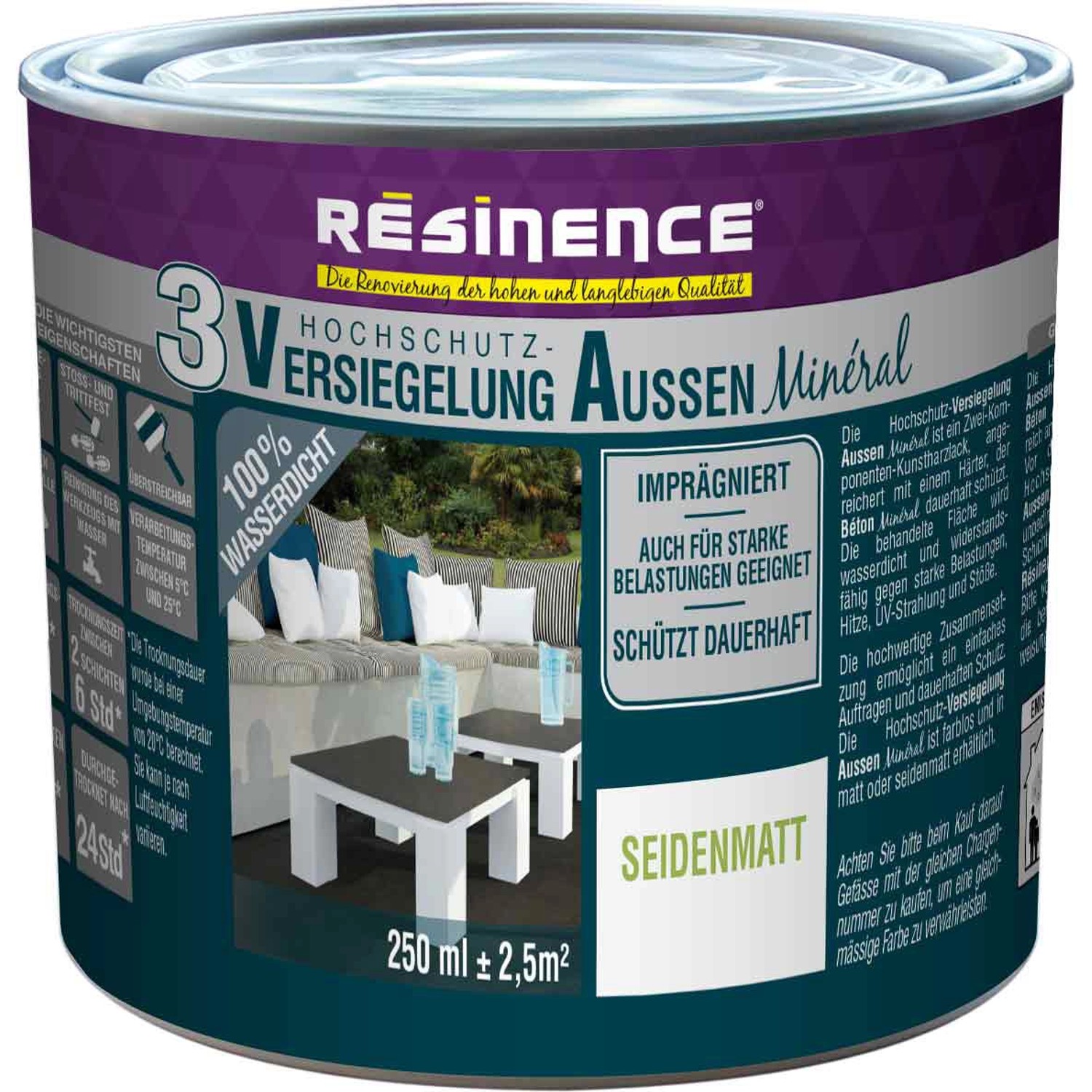 Resinence Versiegelung Mineral 2K Außen Seidenmatt 250 ml