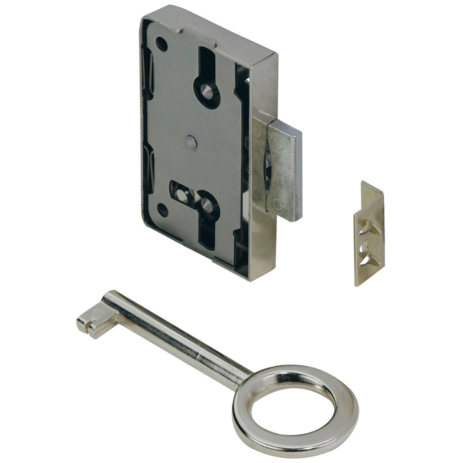 Hettich Nutbart-Aufschraubschloss 60 mm x 38 mm x 8,7 mm Stahl vernickelt