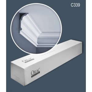 ORAC DECOR C339 LUXXUS Zierleisten Set, 7 Stuckprofile (14 m), weiß, für Wand und Decke.