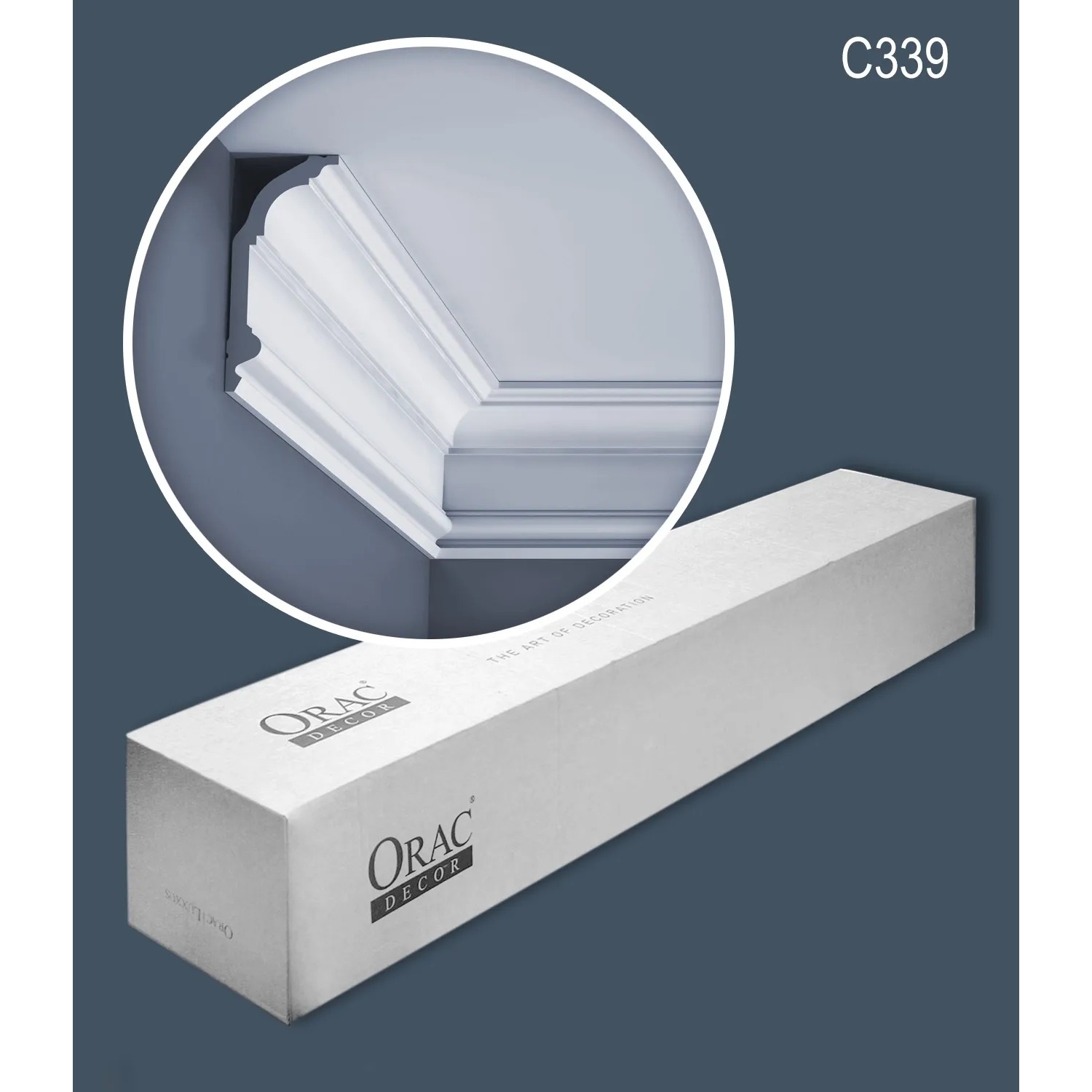 ORAC DECOR C339 LUXXUS Zierleisten Set, 7 Stuckprofile (14 m), weiß, für Wand und Decke.