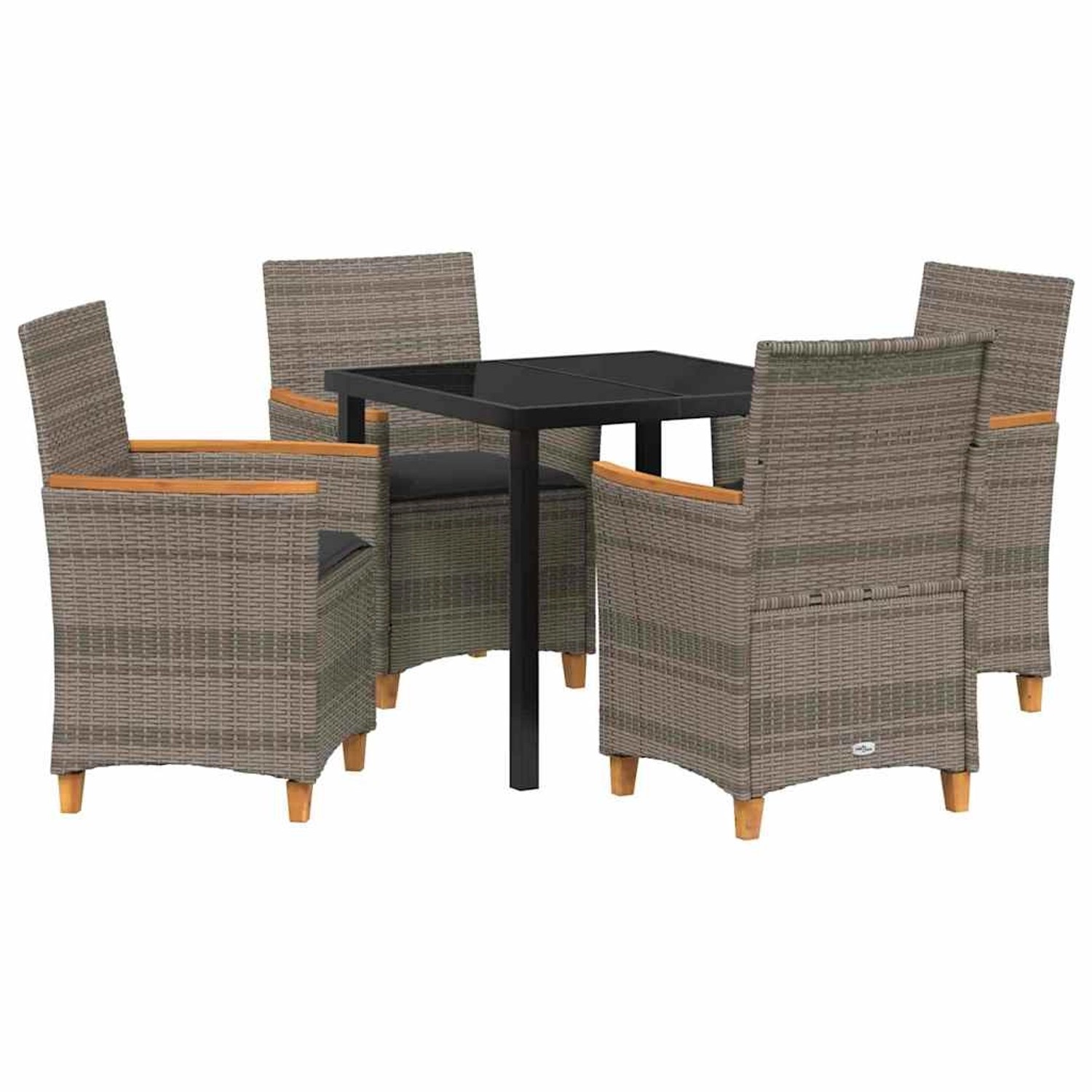 vidaXL Garten Essgruppe 5-Tlg Grau Poly Rattan 3381094 günstig online kaufen