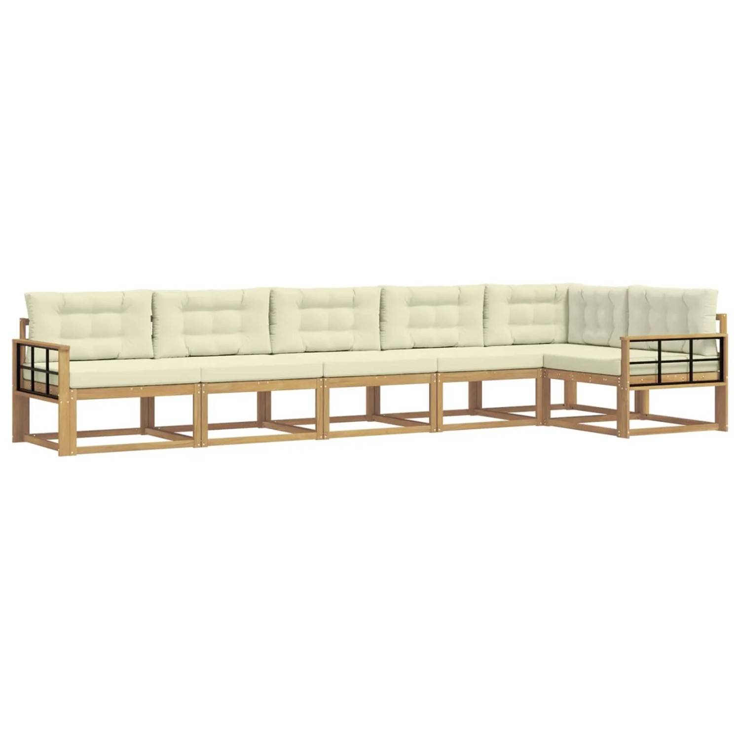 vidaXL Outdoor-Sofagarnitur mit Kissen 4-Tlg Weiß und Creme Polyester 3386524