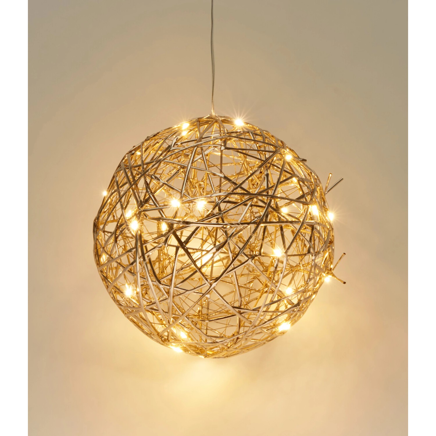 LED-Dekokugel Eisen 20 cm x 20 cm Gold
