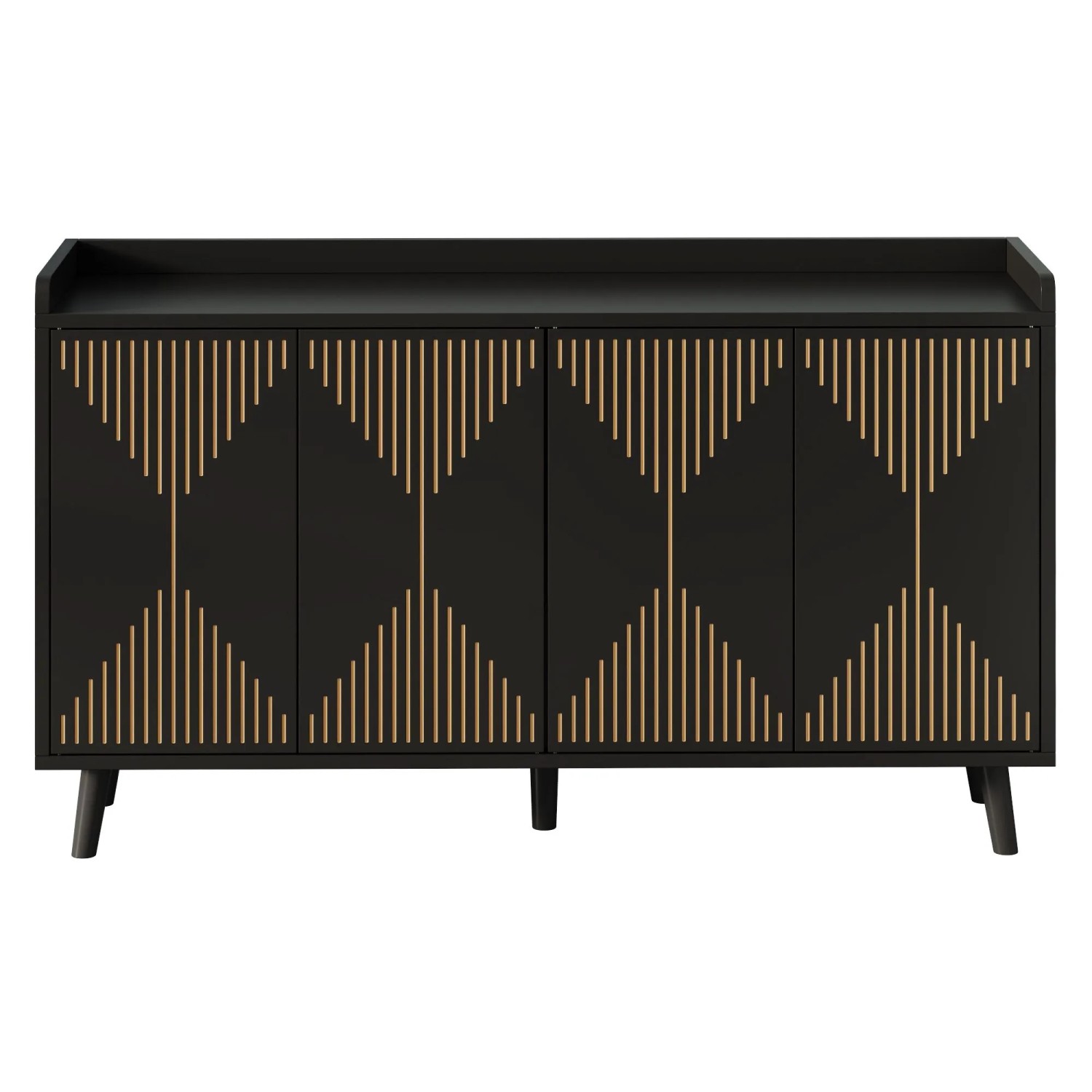 Merax Sideboard 140x40x84 cm 4 Türen Verstellbare Einlegeböden Wohnzimmer