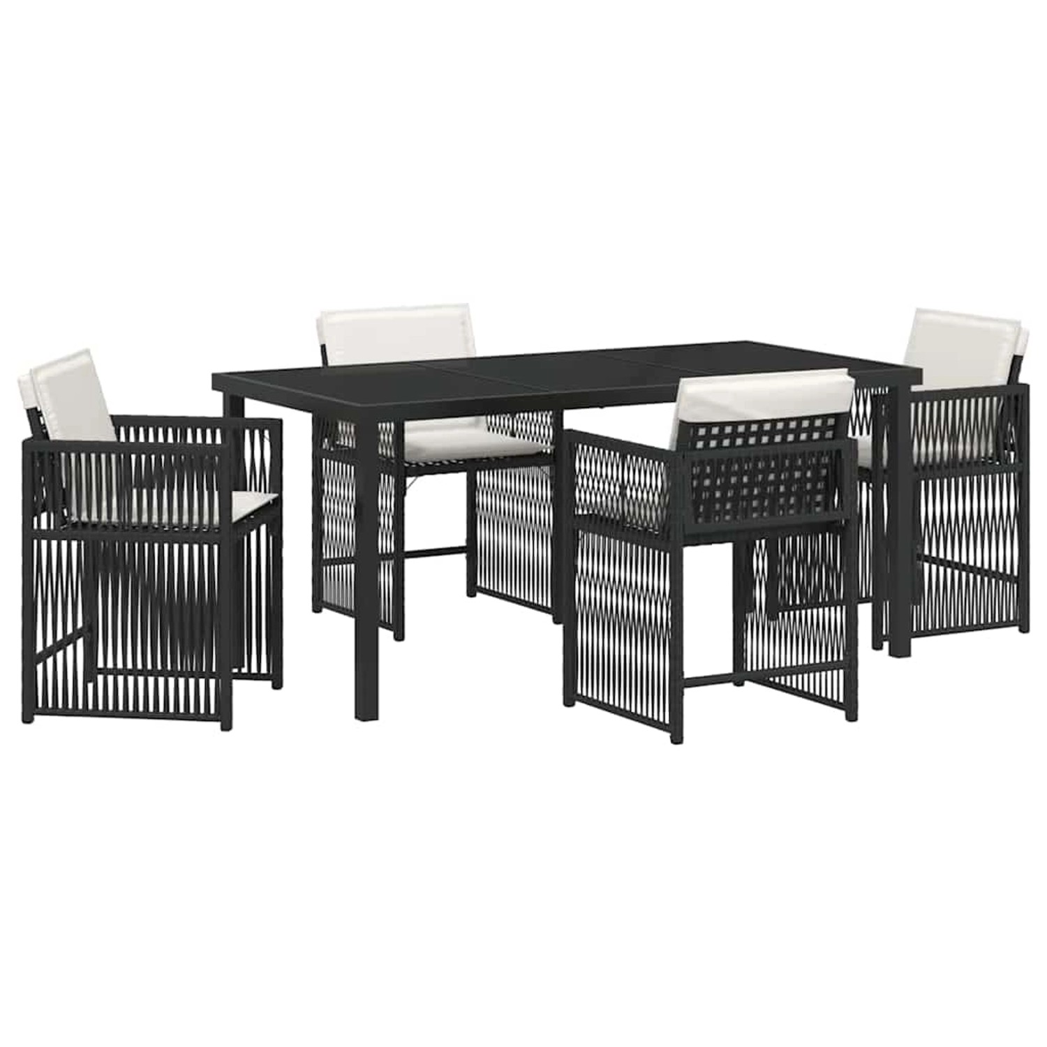 vidaXL Garten Essgruppe 5-Tlg Schwarz Poly Rattan 3380771 günstig online kaufen