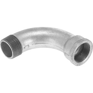 90-Grad-Bogen LUX Fitting 38,9 mm aus Temperguss für verzinkte Rohre.