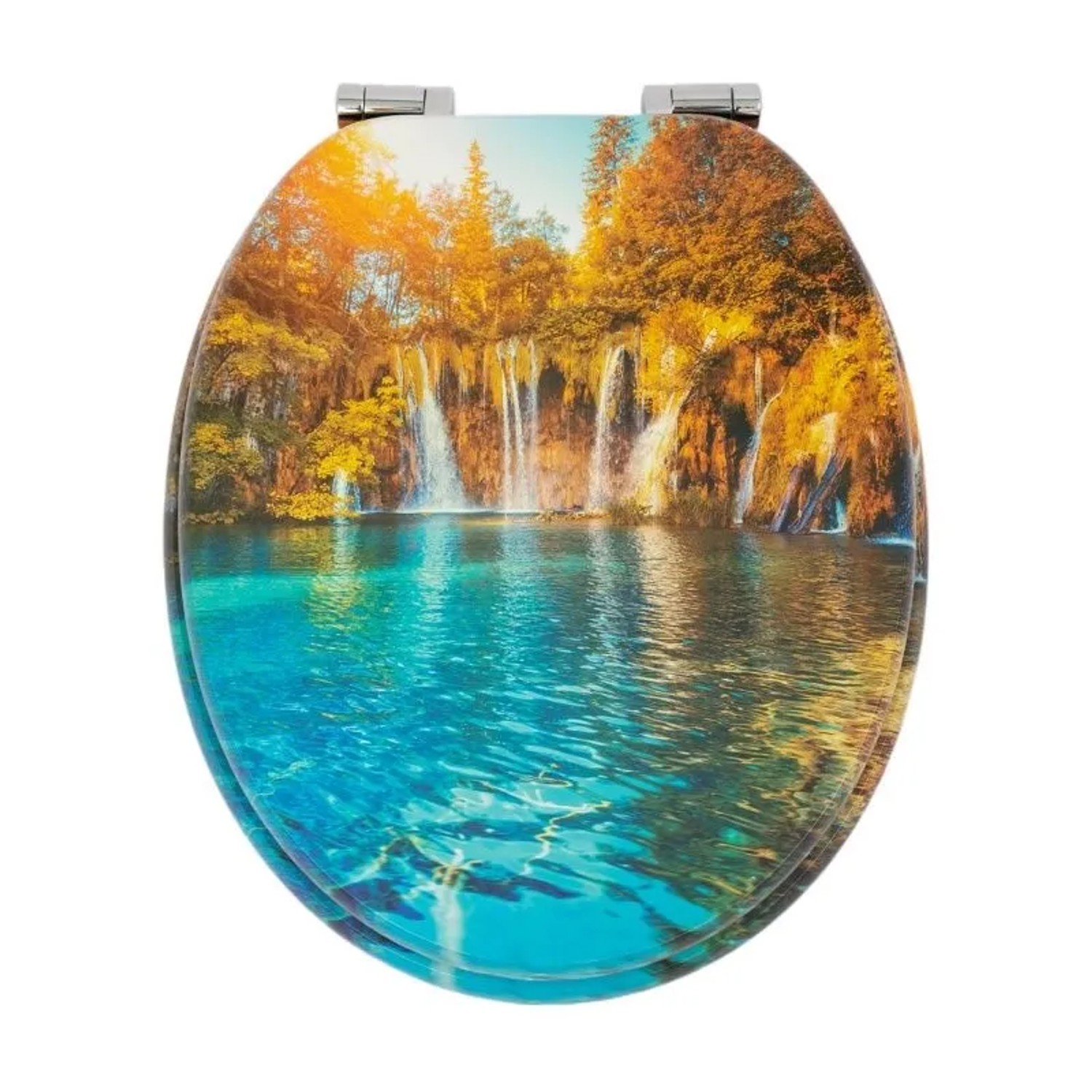 SINOBATH WC-Sitz mit Absenkautomatik Softclose Variabel Scharniere MDF-Material Für Fast Alle Toilettenbecken 43,5 x 37,...