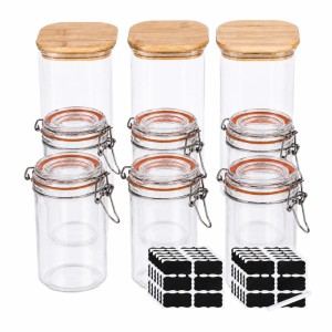 Relaxdays Vorratsgläser 9er Set Glas Transparent Luftdicht 1500 ml 500 ml