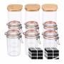 Relaxdays Vorratsgläser 9er Set Glas Transparent Luftdicht 1500 ml 500 ml