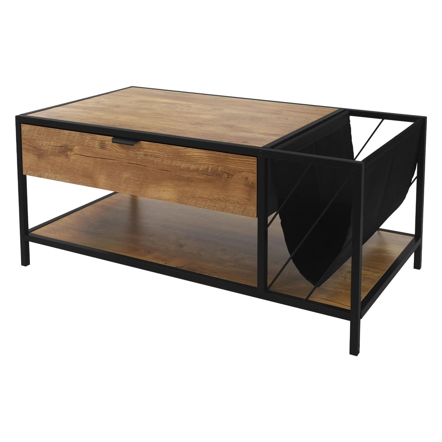 ML-Design Couchtisch 100x54x45 cm Braun-Eiche aus Holz/Metallgestell