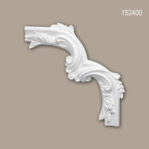 Weißes PROFHOME Eckelement 152400 für Wandleisten, Zierelement, 29,3x29,3x2,6 cm.