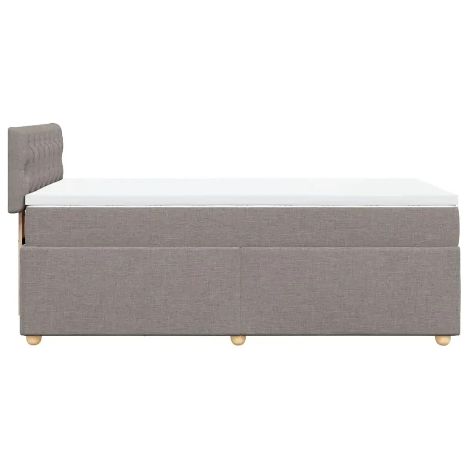 Boxspringbett Taupe 90x190 cm mit Matratze und Topper. Bequemes Bett für erholsamen Schlaf.