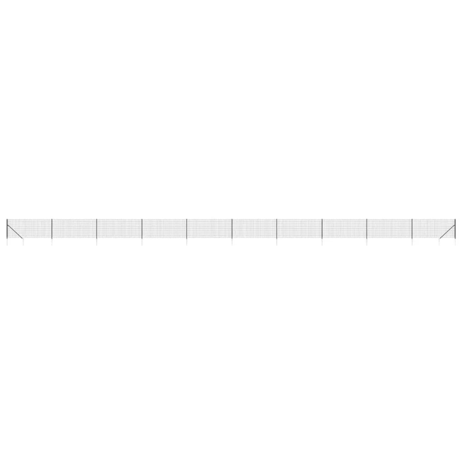 vidaXL Maschendrahtzaun mit Bodenhülsen Anthrazit 0,8x25 m 154264