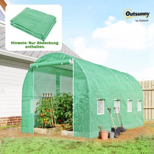 Furnicato Gewächshausfolie 4 X 2 M Wasserdicht Gartenfolie Mit Tür 8 Fenster Uv Schutz Reißfest Polyethylen Grün