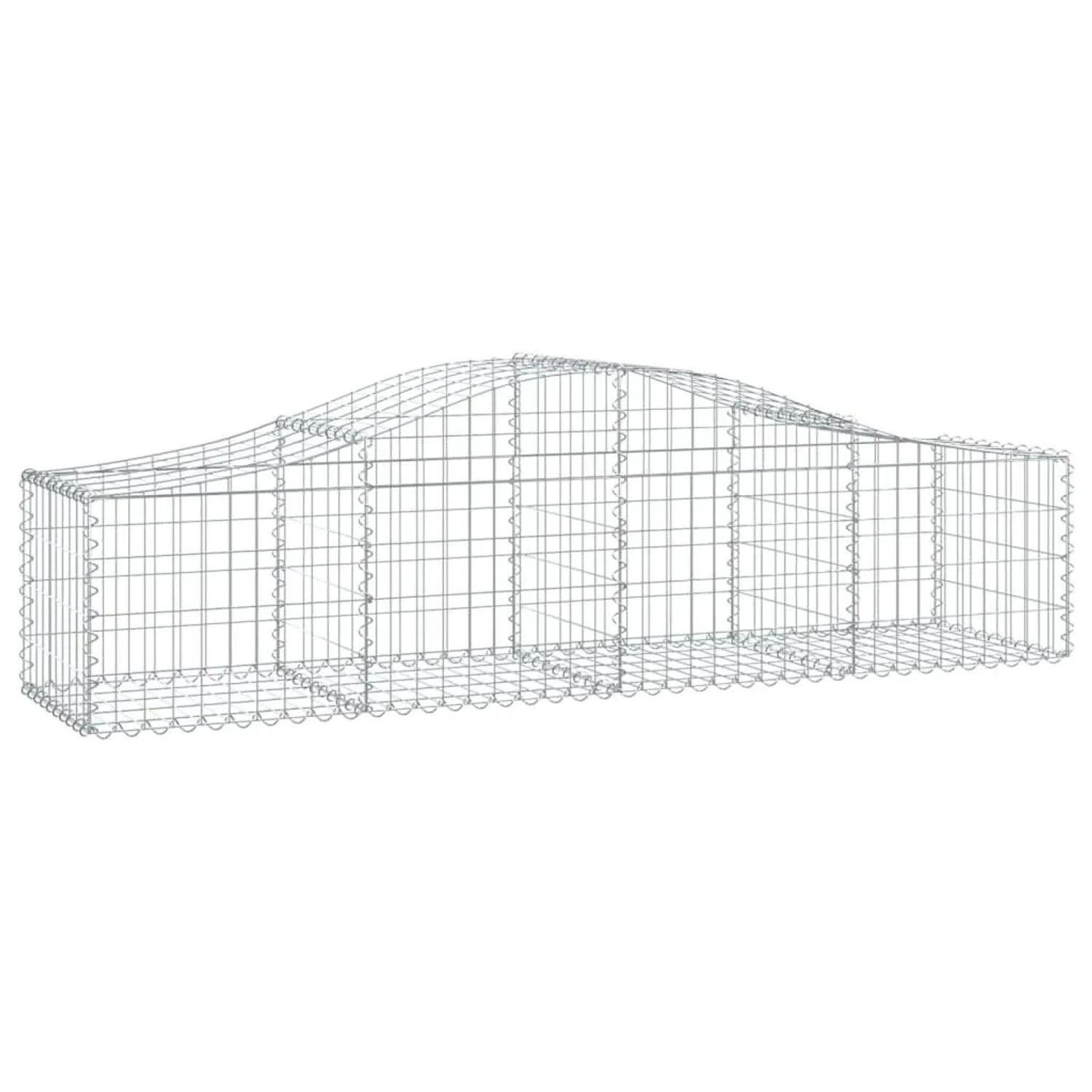vidaXL Gabionen mit Hochbogen 11 Stk 200x50x40/60 cm Verzinktes Eisen 3145586