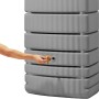 4rain Wandtank Slim, 650 Liter, steingrau mit Auslaufhahn in Bedienung.