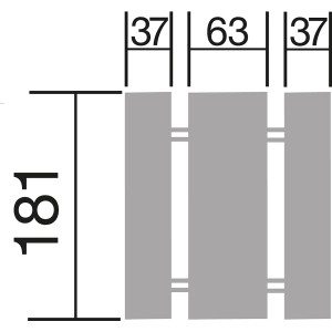 Skizze der Weka Sitzbank Garnitur, 181x63 cm, mit Maßangaben. Ideal für Bierzeltgarnituren.
