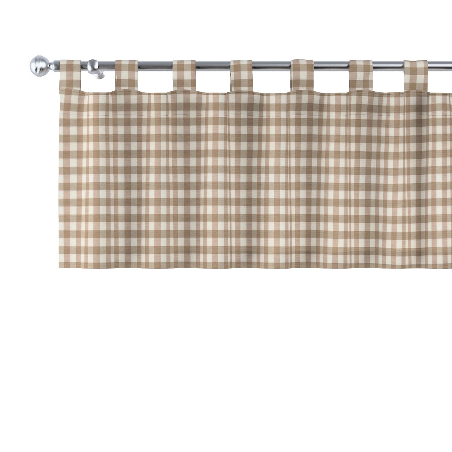 Dekoria Kurzgardine mit Schlaufen aus Stoffkollektion Quadro in Hellbraun-Ecru in 260 x 40 cm