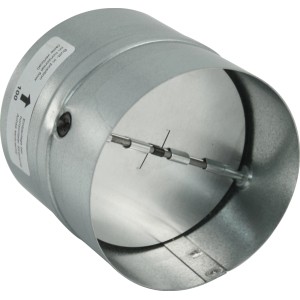 Marley Rückschlagklappe System 125 aus verzinktem Stahlblech, silberfarben.