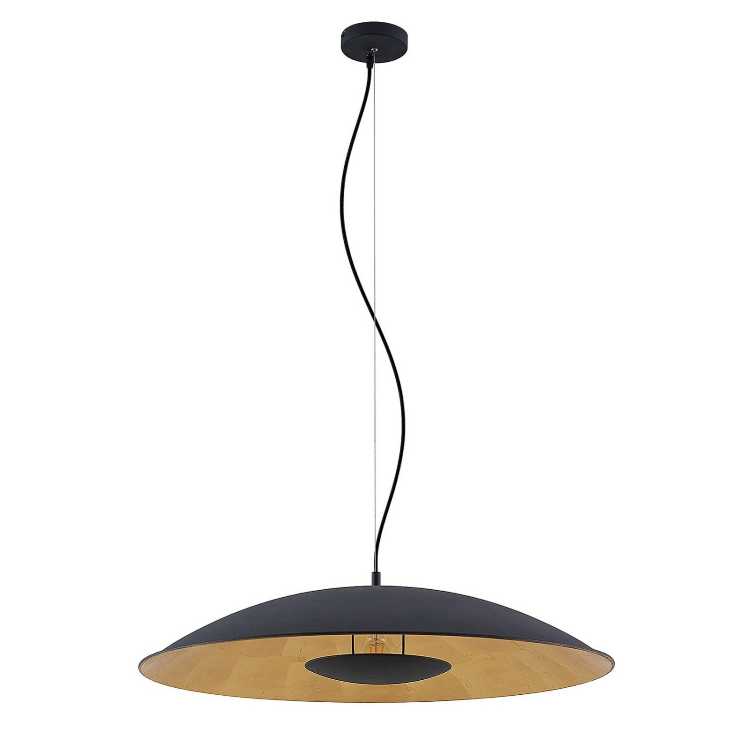 Lindby Pendelleuchte Narisara 9627746 Modern in Schwarz aus Metall 1-flammi günstig online kaufen