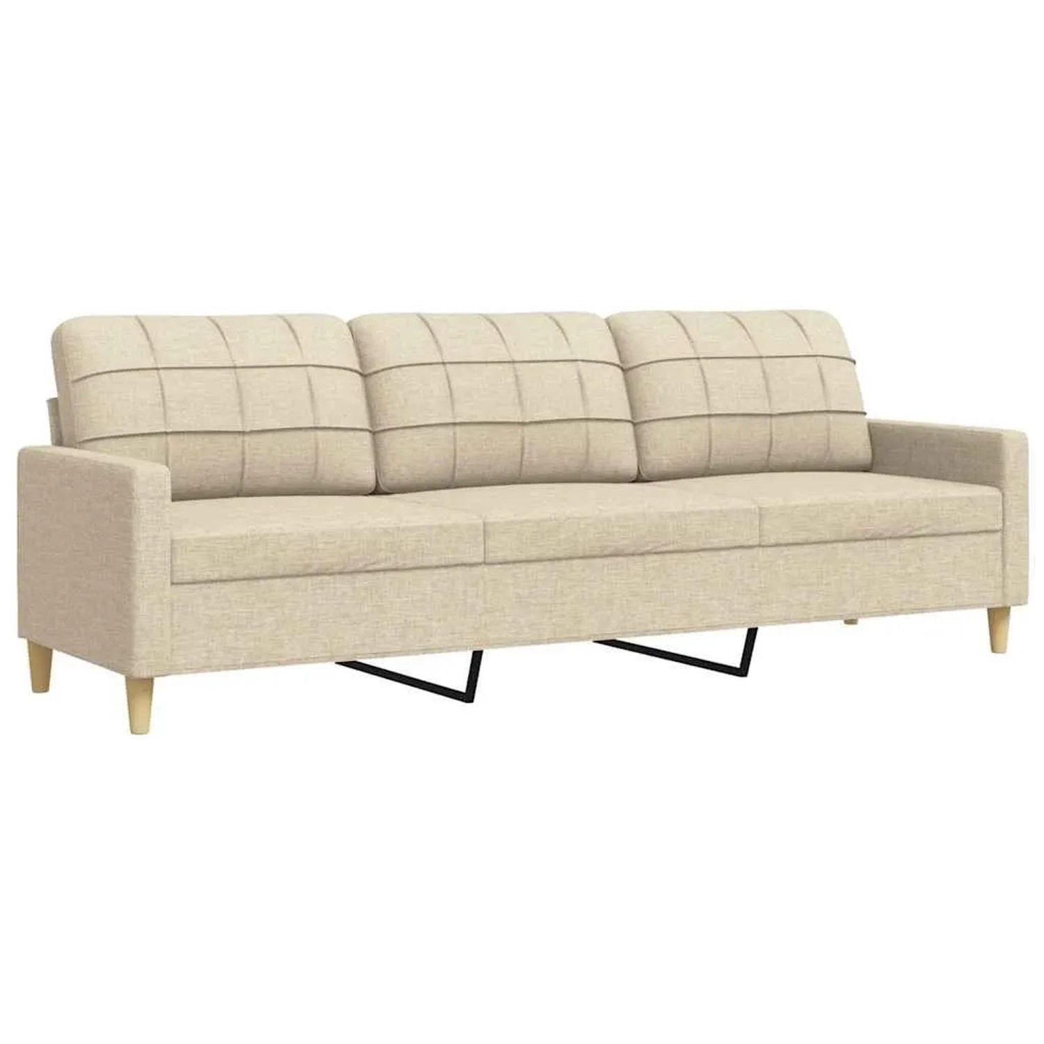 vidaXL 3-Sitzer-Sofa Creme 210 cm Stoff 4007416 günstig online kaufen