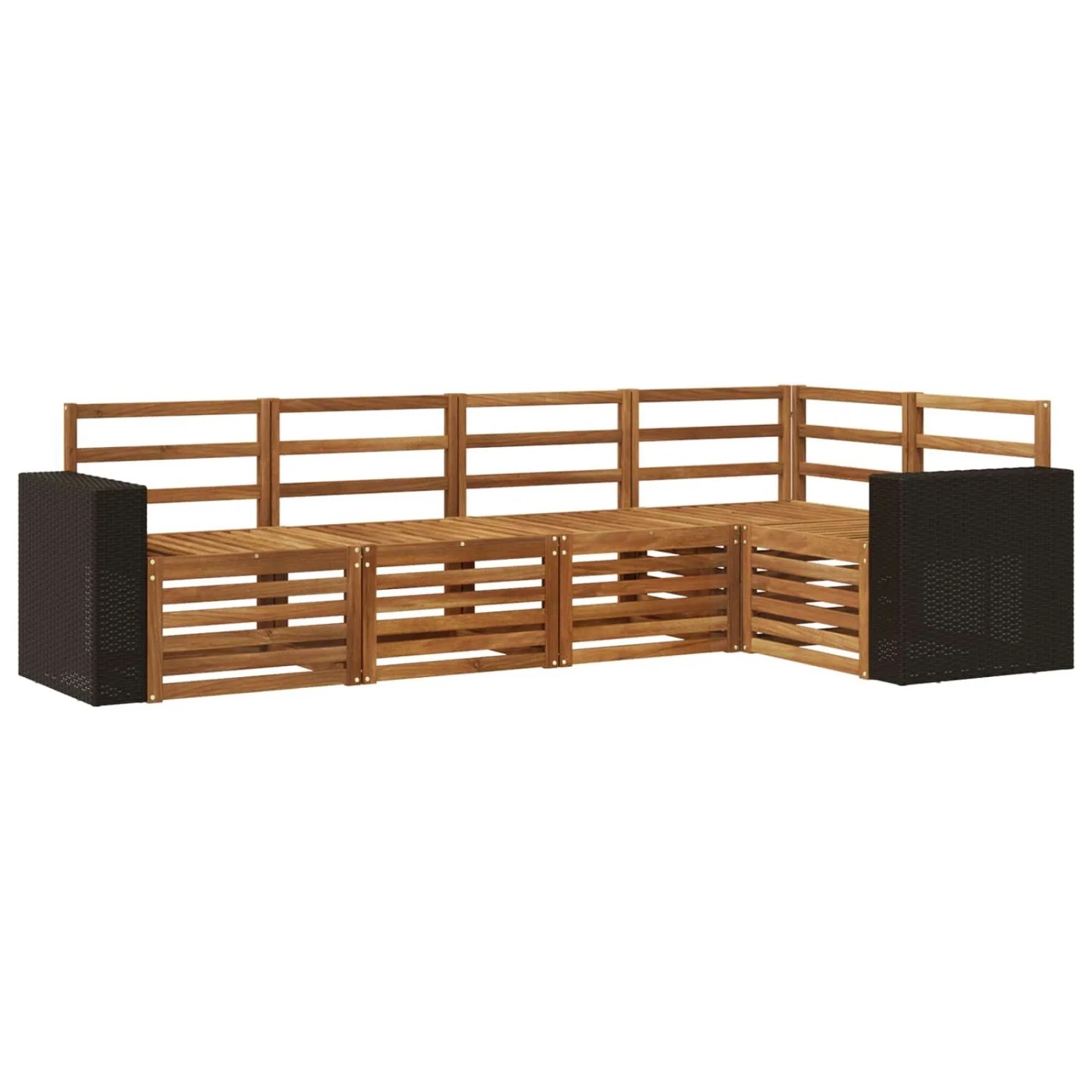 vidaXL Ecksofa Set 5 Stk Natur Massivholz Akazie 3384360