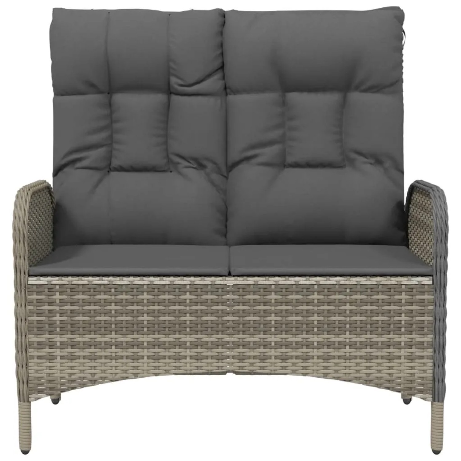 VidaXL Gartenbank Mit Kissen 110x40x44 Cm - Poly Rattan, Hellgrau, Wasserfester Bezug, Für Terrasse & Garten