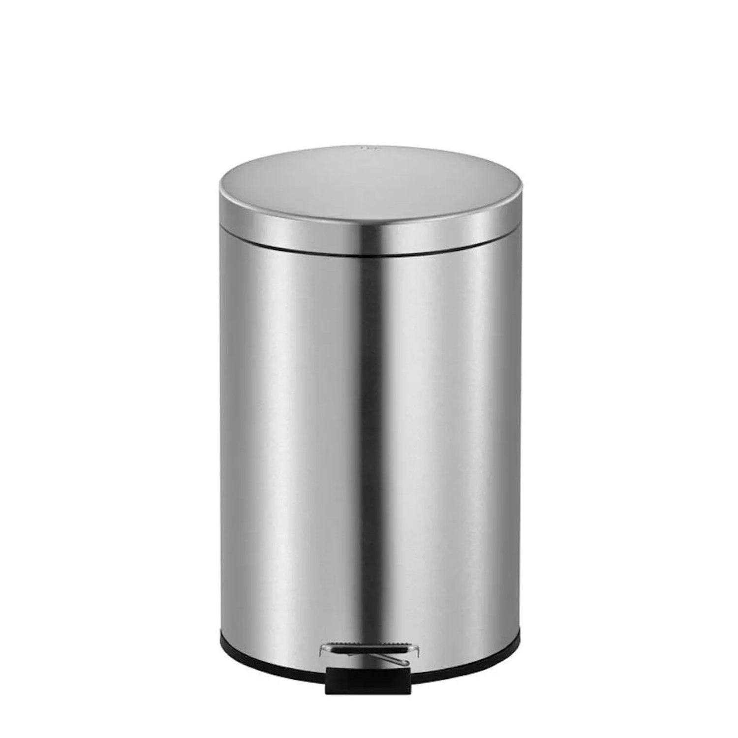 PROREGAL Runder Tretabfallsammler Mit Herausnehmbaren Kunststoff-Inneneimer 3 Liter HxBxT 27 x 19,5 x 17 cm Matt Silber