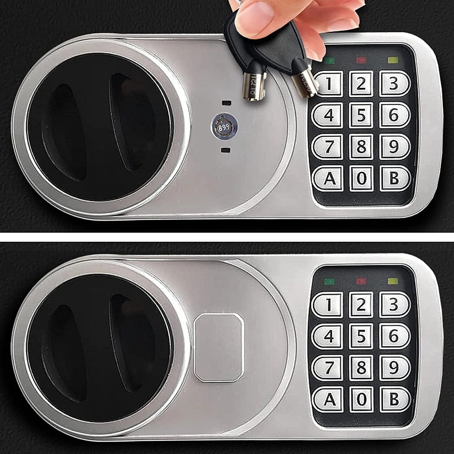 Detailaufnahme: KARAT Tresor Safemaxx mit elektronischem Schloss und Schlüssel, anthrazit.