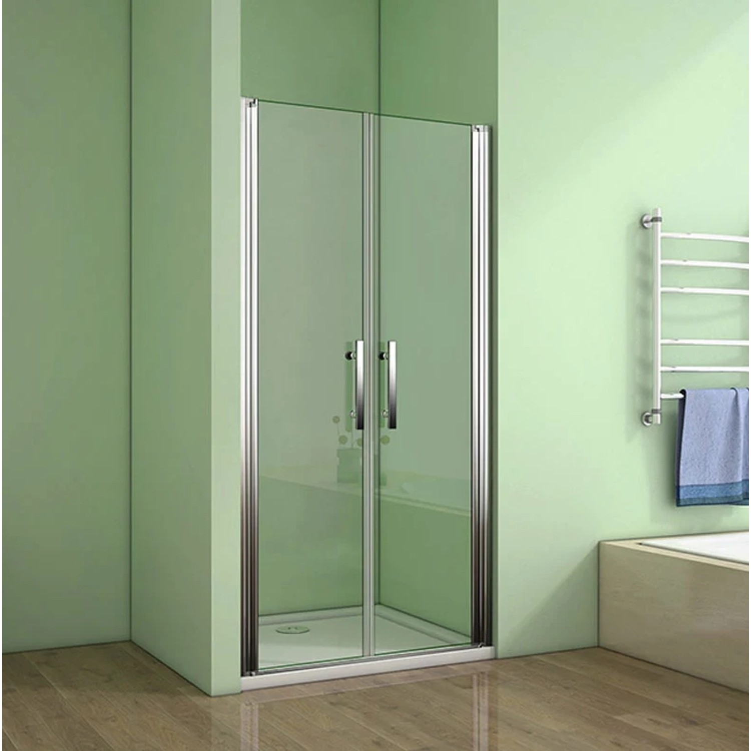 Duschparadies 80x195cm Duschtür Nischentür Duschabtrennung 6mm Nano Glas Schwingtür Doppeltür Glas Dusche_2