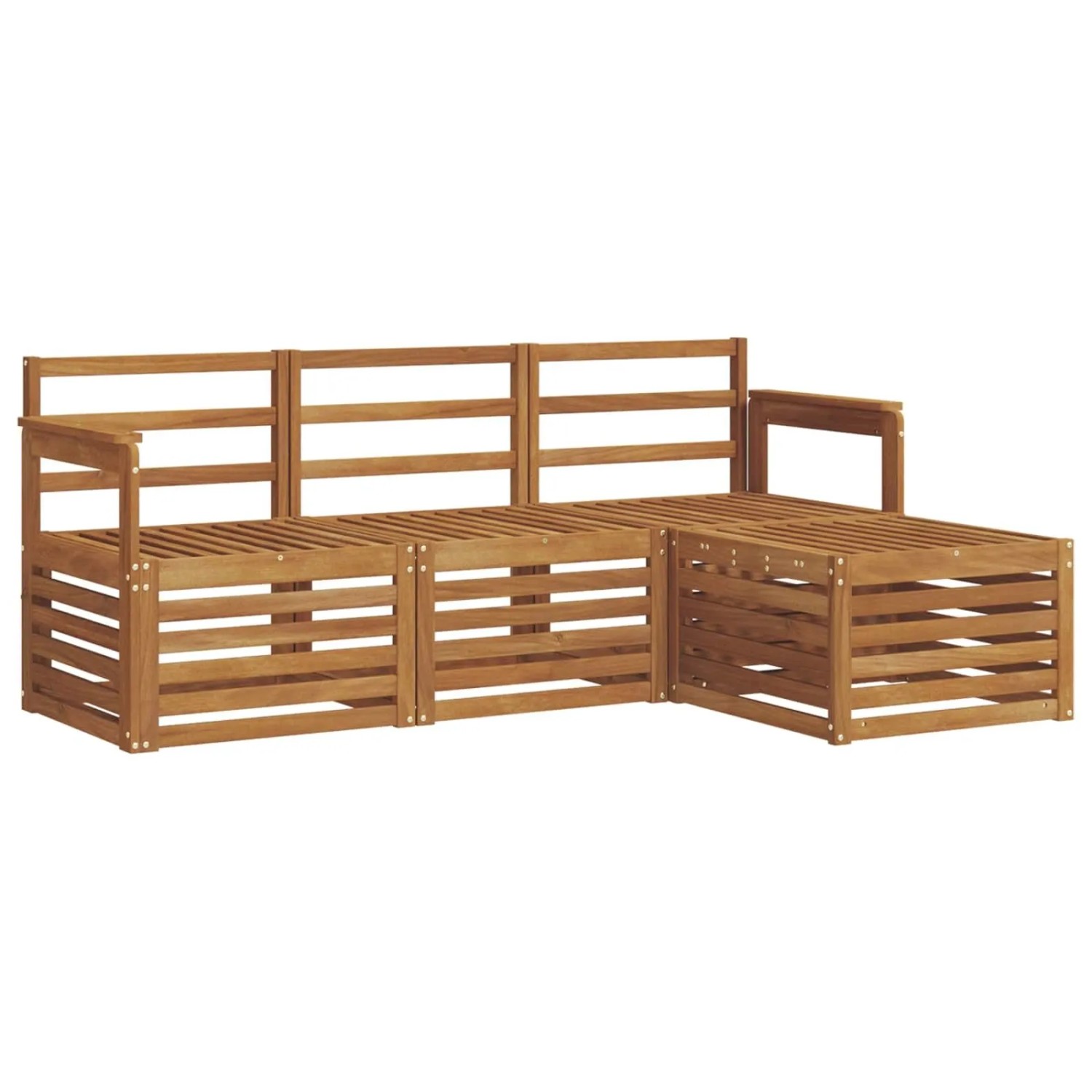 vidaXL Sofagarnituren 4 Tlg Natur Massivholz Akazie 3374594