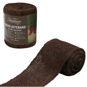 Dunkelbraunes Videx Garden Deko-Juteband, 6 cm breit, 300 cm lang, zum Schutz von Pflanzenstämmen.