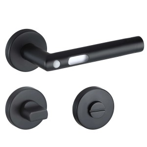 MeinTürgriff LED-Türgriff Orbit Türdrücker Schwarz Türgriff Drückergarnitur WC