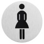 Selbstklebendes Hinweisschild aus Aluminium mit Piktogramm für Damen Toilette.
