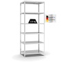 PROREGAL Fachbodenregal, Schraubsystem, 6 Böden, 250x100x60 cm, lichtgrau.