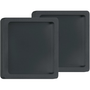 Zwei schwarze Griffmuscheln für Lifeline Schiebetür-Set aus Aluminium.