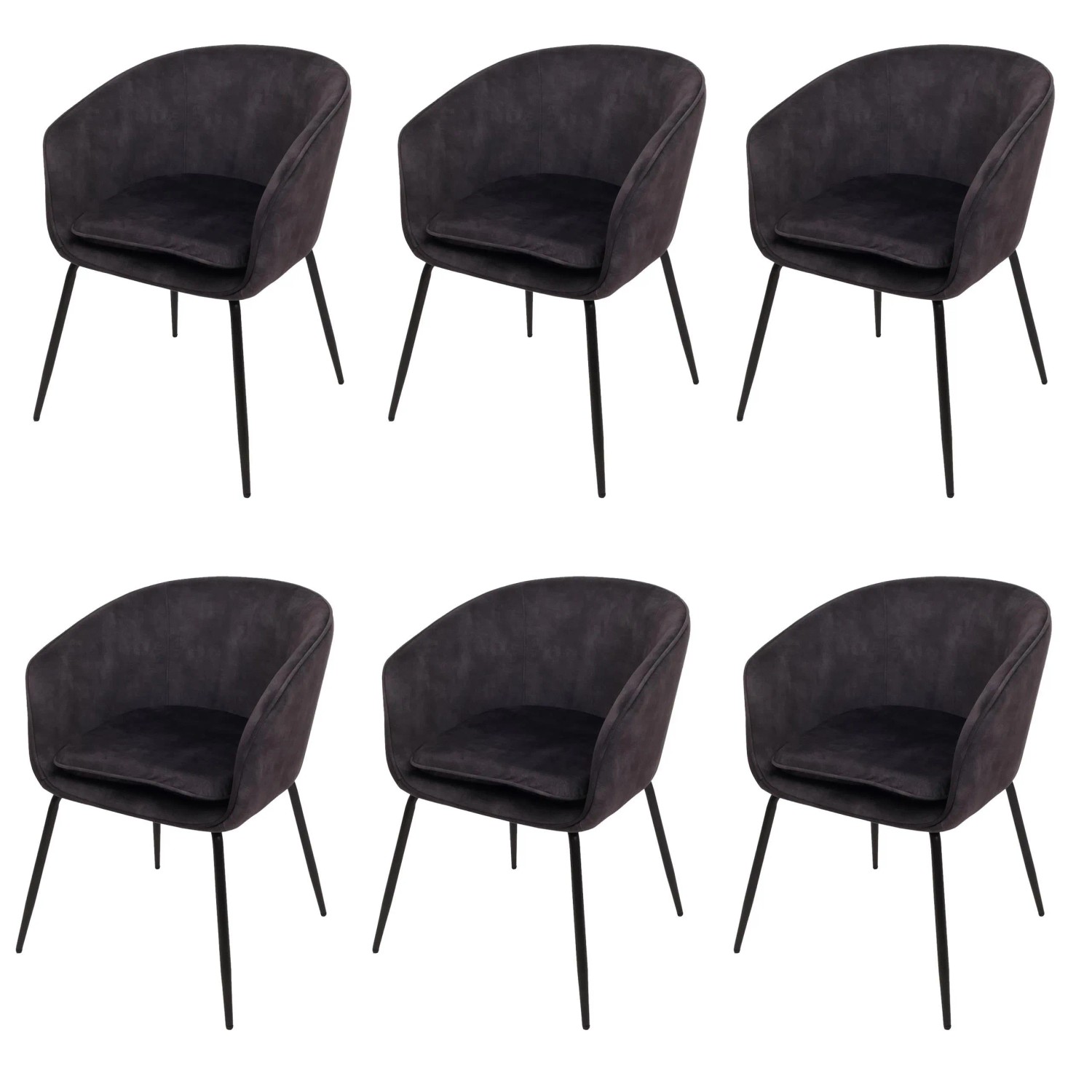 MCW Esszimmerstuhl O28 6er-Set Dunkelgrau günstig online kaufen