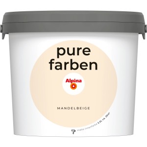 Eimer Alpina Wandfarbe Pure Farben Mandelbeige, matte Innenfarbe für Wände.