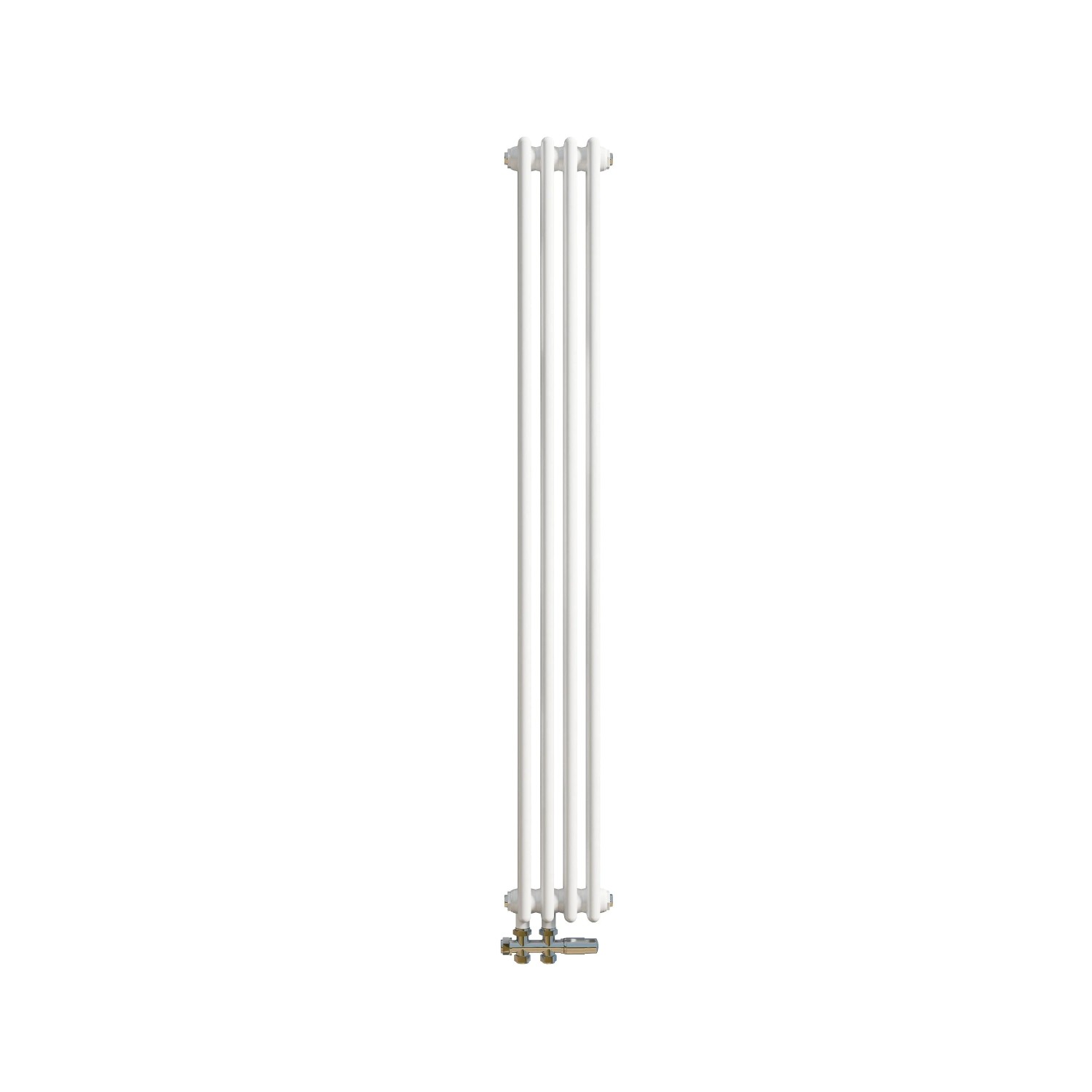 Duschparadies 2 Säulen Traditioneller Heizkörper in Gusseisen-Optik 1500x200mm 565W für Warmwasserbetrieb Weiß