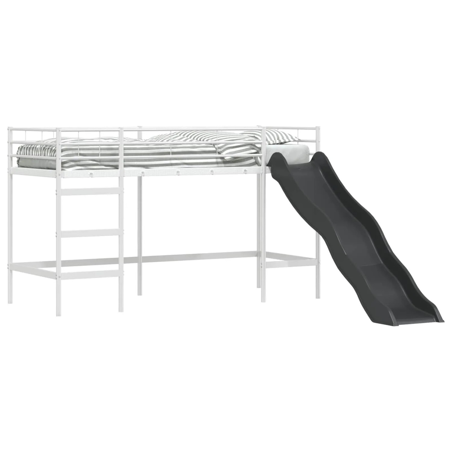 vidaXL Kinder-Loftbett mit Rutsche Weiß und Anthrazit 90 x 190 cm 42020782