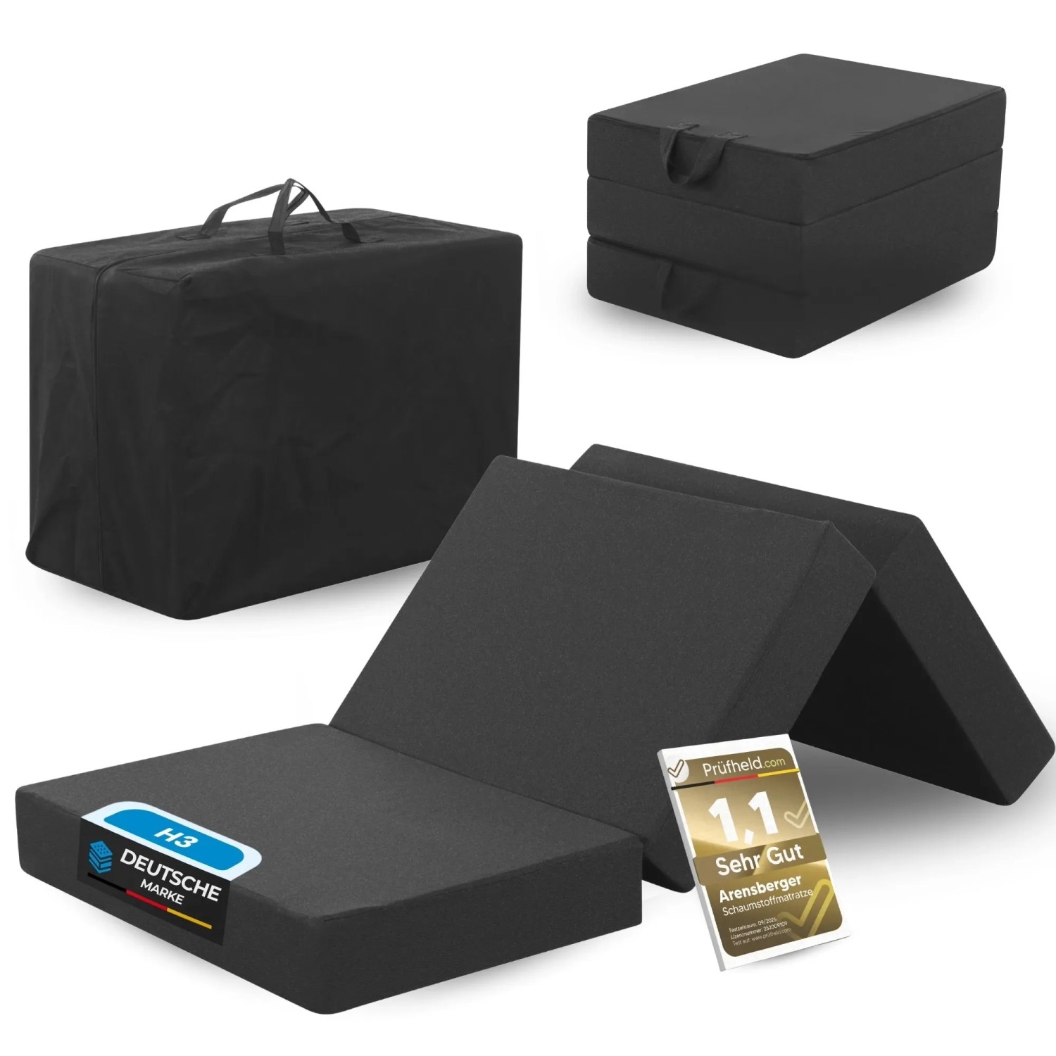 Arensberger Klappmatratze AMALIA  90x200cm Gelschaum 16cm Hoch