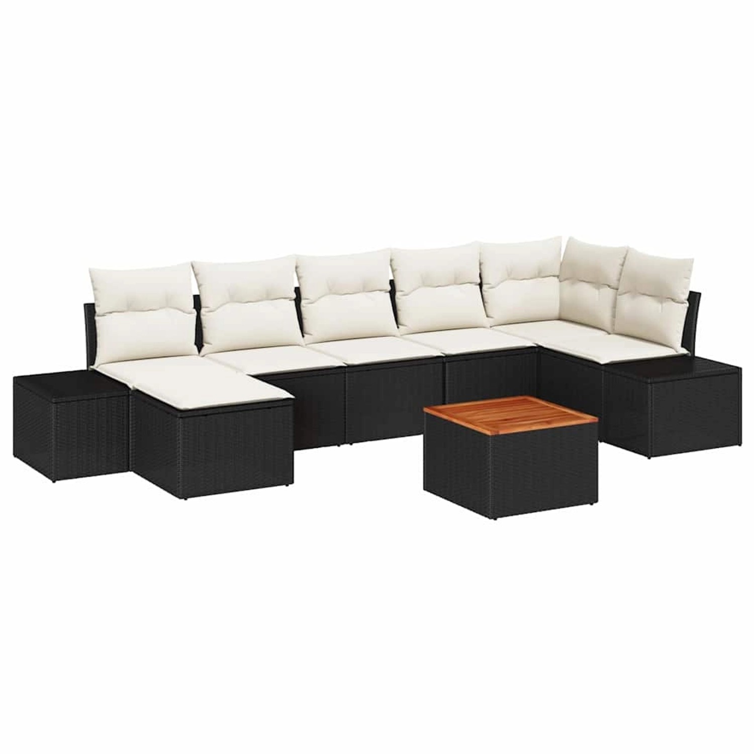 vidaXL Garten-Sofa-Set 8-Tlg Schwarz Weiß 3356654 günstig online kaufen