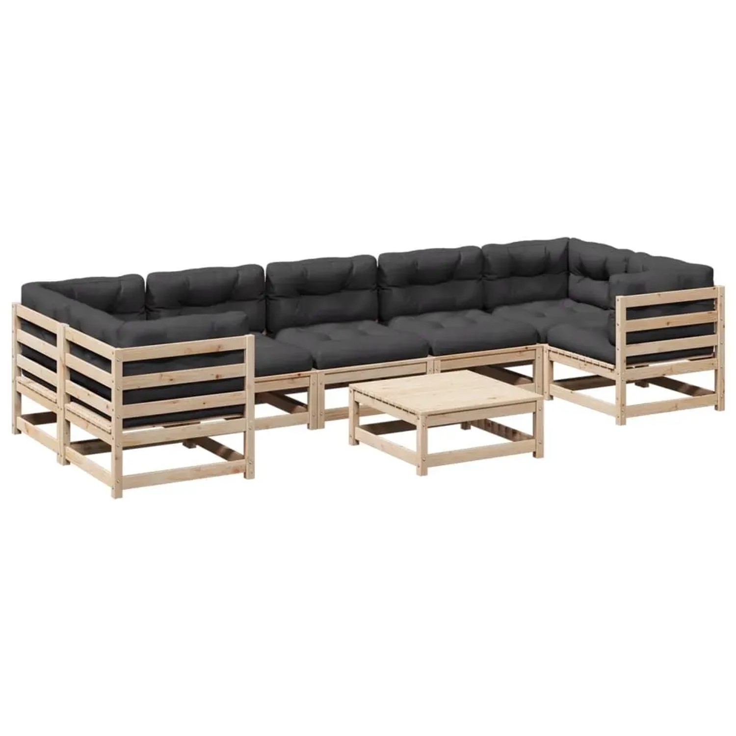 vidaXL 8-Tlg Garten-Sofagarnitur mit Kissen Massivholz Kiefer 3299335 günstig online kaufen